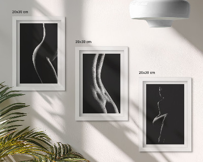 Set 3 tablouri Siluete feminine alb-negru erotice