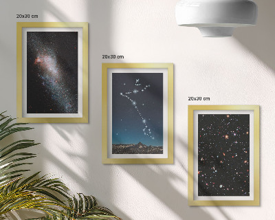 Set 3 tablouri Peisaje spațiale cu constelația Pești și galaxii