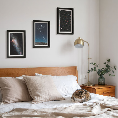 Set 3 tablouri Peisaje spațiale cu constelația Pești și galaxii
