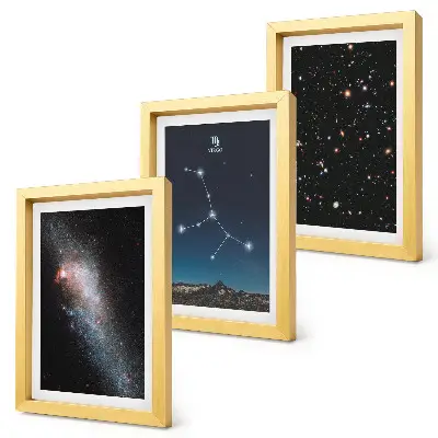 Set 3 tablouri cu vedere a galaxiei constelației Fecioarei asupra universului