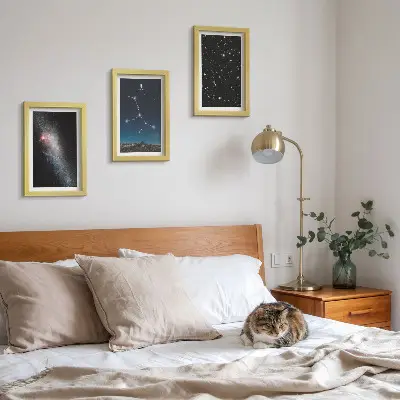 Set 3 tablouri cu vedere a galaxiei constelației Fecioarei asupra universului