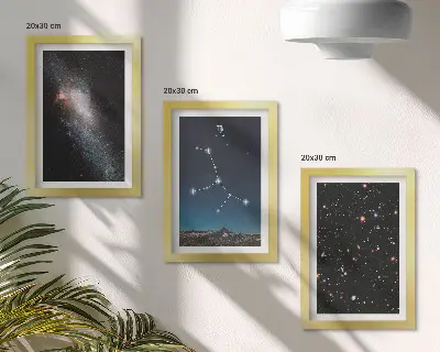 Set 3 tablouri cu vedere a galaxiei constelației Fecioarei asupra universului