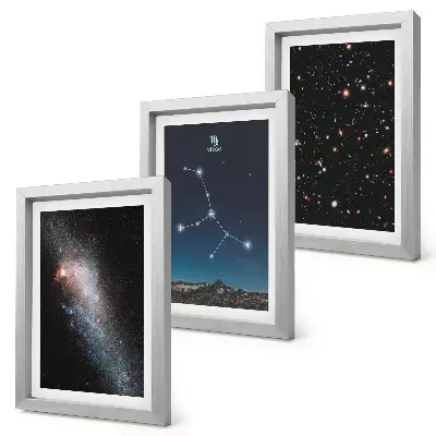 Set 3 tablouri cu vedere a galaxiei constelației Fecioarei asupra universului