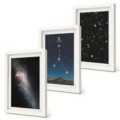 Set 3 tablouri cu spațiu, galaxie, constelația Racului și stele