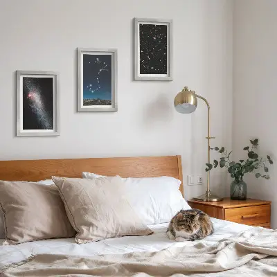 Set 3 tablouri cu peisaje cosmice ale galaxiilor și constelației Scorpionului