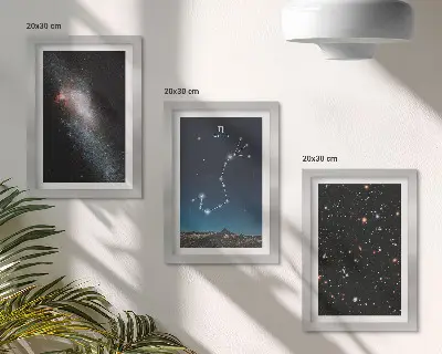 Set 3 tablouri cu peisaje cosmice ale galaxiilor și constelației Scorpionului