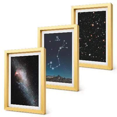 Set 3 tablouri cu peisaje cosmice ale galaxiilor și constelației Scorpionului