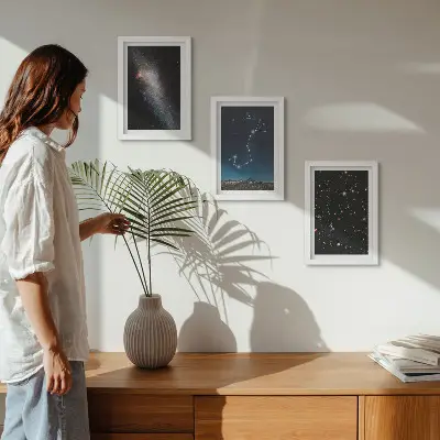 Set 3 tablouri cu peisaje cosmice ale galaxiilor și constelației Scorpionului