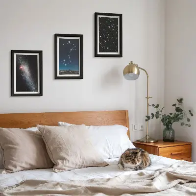 Set 3 tablouri cu peisaje cosmice ale galaxiilor și constelației Scorpionului