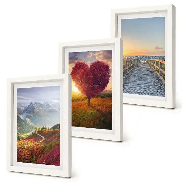 Galerie de perete peisaje montane cu dig de copac în formă de inimă