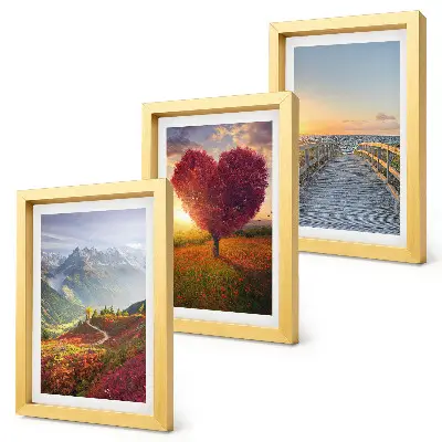 Galerie de perete peisaje montane cu dig de copac în formă de inimă
