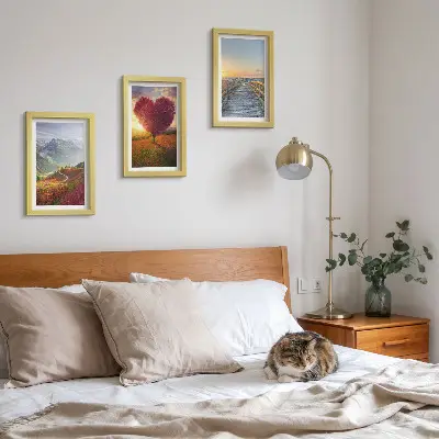 Galerie de perete peisaje montane cu dig de copac în formă de inimă