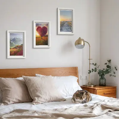 Galerie de perete peisaje montane cu dig de copac în formă de inimă