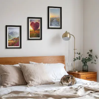 Galerie de perete peisaje montane cu dig de copac în formă de inimă