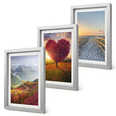 Galerie de perete peisaje montane cu dig de copac în formă de inimă