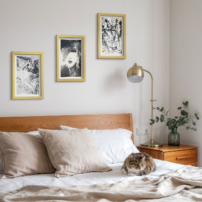 Set 3 tablouri Modele abstracte în nuanțe de alb și negru