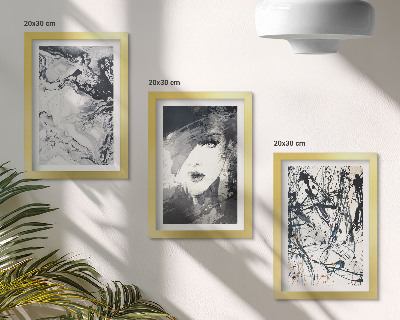 Set 3 tablouri Modele abstracte în nuanțe de alb și negru