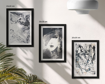 Set 3 tablouri Modele abstracte în nuanțe de alb și negru