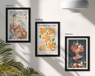 Set 3 tablouri Portrete florale cu buchete și frunze colorate
