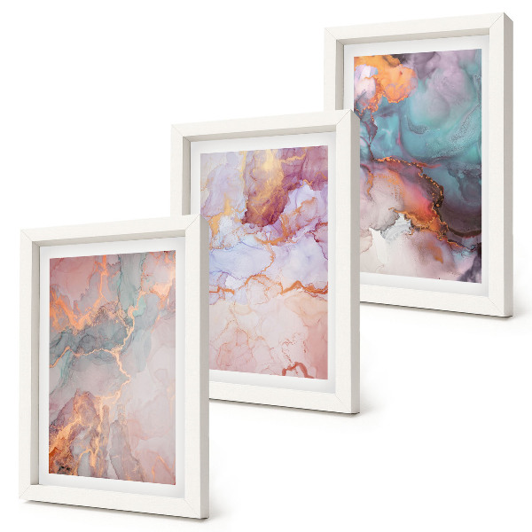 Galerie de perete Modele abstracte în culori pastelate cu accente