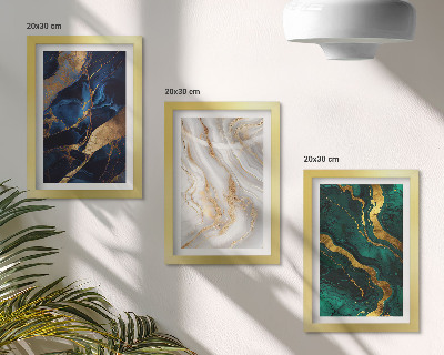 Set 3 tablouri Modele abstracte în nuanțe de albastru și verde
