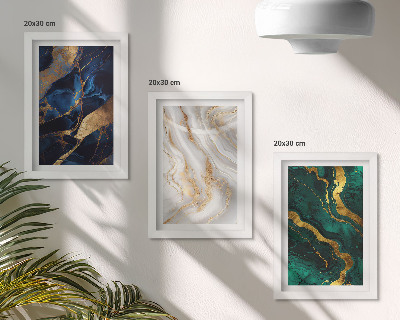 Set 3 tablouri Modele abstracte în nuanțe de albastru și verde