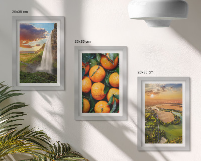 Set 3 tablouri Cascadă, Munți, Portocale, Peisaj italian cu apus de soare