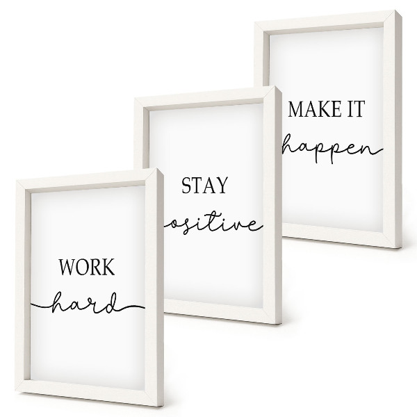 Set 3 tablouri Citate motivaționale minimaliste care inspiră