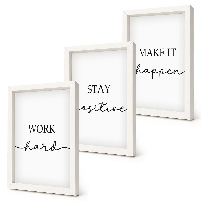 Set 3 tablouri Citate motivaționale minimaliste care inspiră