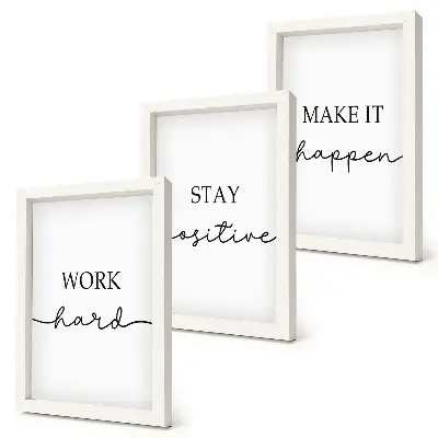 Set de 3 tablouri cu citate motivaționale minimaliste