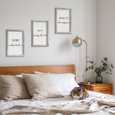 Set 3 tablouri Citate motivaționale minimaliste care inspiră