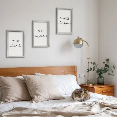 Set de 3 tablouri cu citate motivaționale minimaliste