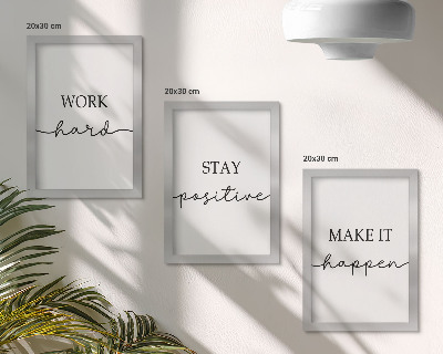 Set 3 tablouri Citate motivaționale minimaliste care inspiră