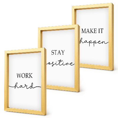 Set 3 tablouri Citate motivaționale minimaliste care inspiră