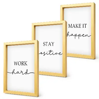 Set de 3 tablouri cu citate motivaționale minimaliste