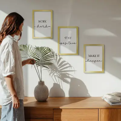 Set de 3 tablouri cu citate motivaționale minimaliste