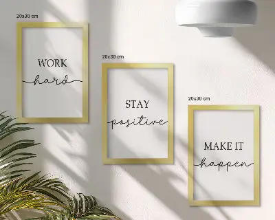 Set de 3 tablouri cu citate motivaționale minimaliste