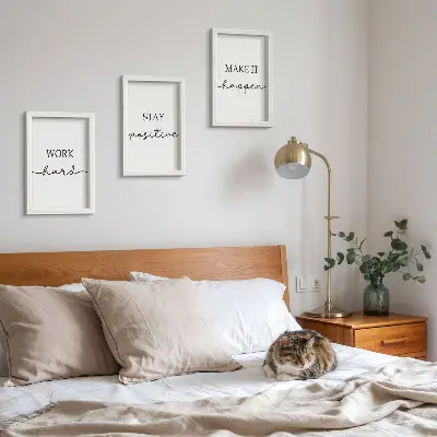 Set de 3 tablouri cu citate motivaționale minimaliste
