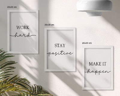 Set 3 tablouri Citate motivaționale minimaliste care inspiră