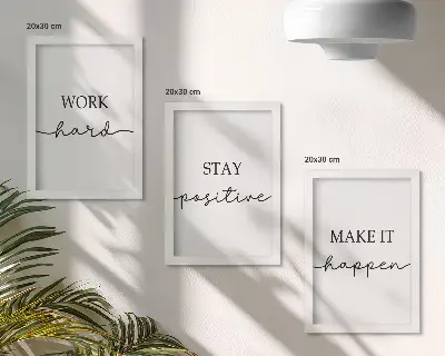 Set de 3 tablouri cu citate motivaționale minimaliste