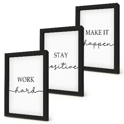 Set de 3 tablouri cu citate motivaționale minimaliste