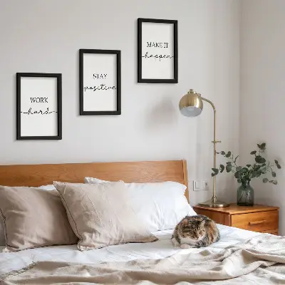 Set de 3 tablouri cu citate motivaționale minimaliste