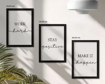 Set de 3 tablouri cu citate motivaționale minimaliste