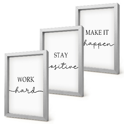 Set 3 tablouri Citate motivaționale minimaliste care inspiră