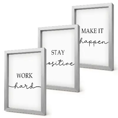 Set de 3 tablouri cu citate motivaționale minimaliste