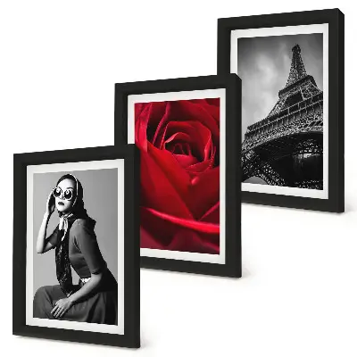 Galerie de perete cu femeie pariziană cu ochelari trandafiri și Turnul Eiffel