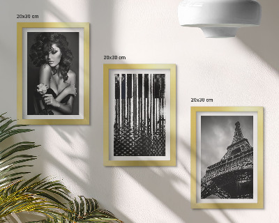 Set 3 tablouri Portretul unei femei cu un trandafir, Turnul Eiffel și un model de pian