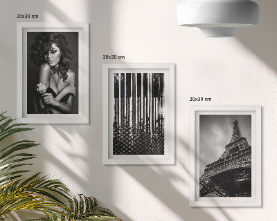 Set 3 tablouri Portretul unei femei cu un trandafir, Turnul Eiffel și un model de pian