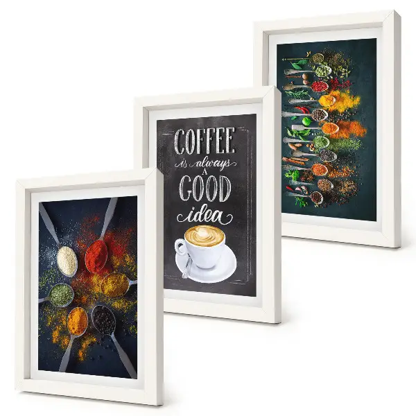 Galerie de perete cu modele de ierburi aromatice pentru cafea