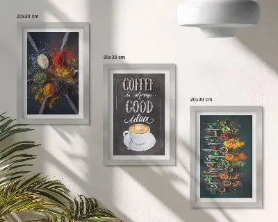 Galerie de perete cu modele de ierburi aromatice pentru cafea